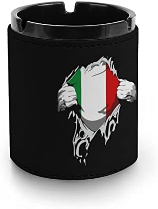 Italijanska zastava Premium kožna pepeljara okrugla cigarete Desktop ležište pepela za automobil ili vanjsku upotrebu