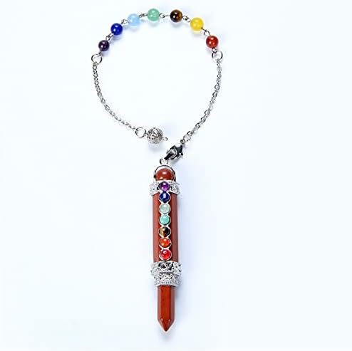 Ligou Prirodna kamena olovka Point Pendulum za dosje perle Chain 7 Čakra Wand Reiki Quarc Crystal Privjesak Meditacija Duhovni poklon 1pcs