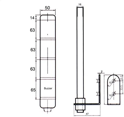 Baomain industrijski signal lagan stupac LED alarm Square Twer Tower Light indikator Kontinuirano svjetlo upozorenje Svjetlosr crveni