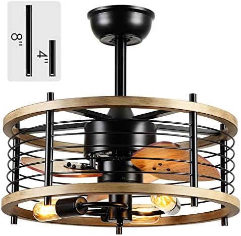 MPayel Seoski stropni ventilatori sa svjetlima - kaverski stropni ventilator s daljinskim upravljačem, drva rustikalni priloženi ventilatori