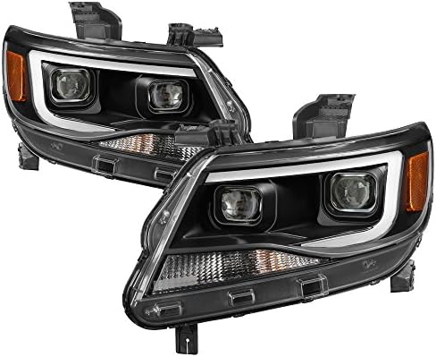ZMAUTOPARTS LED kvadratni projektor farovi prednja svjetla Crna kompatibilna sa Chevy Colorado 2015-2019