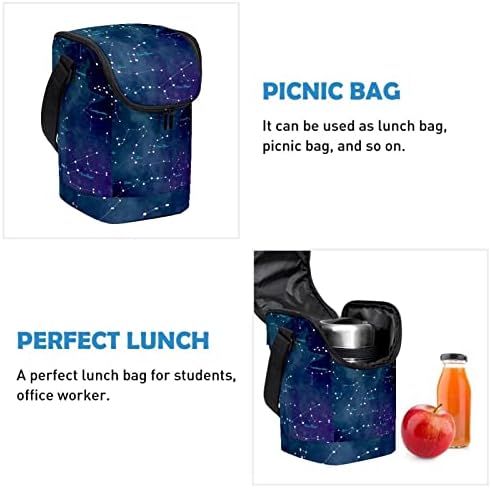GUEROTKR kutija za ručak za žene, kutija za ručak za muškarce,mala torba za ručak,zvjezdana zvijezda sazviježđe plave galaksije uzorak