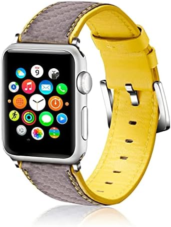 Kožne trake kompatibilne sa Apple Watch Band 41mm 40mm 38mm 45mm 44mm 42mm Žene Muškarci, Ležeran za zamjenu za zamjenu narukvice od prave kože Kompatibilan je za Apple Watch Series7 6 SE 5 4 3 2 1, crvena crna