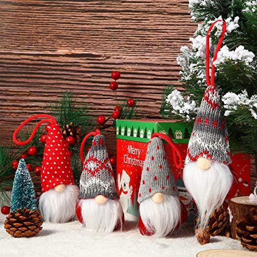 8 Komada Gnome Božićni Ukrasi Ručno Rađeni Plišani Patuljci Santa Elf Božićni Ukrasi Drvo Viseći Skandinavski Santa Elf Kućni Stol