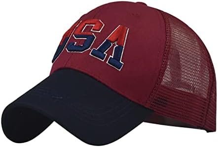 USA zastava šešira za kašike za muškarce za muškarce MESH Podesivi ljetni pamučni pamučni prozračni patriotski kapice za bejplal