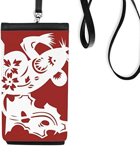 Godina od pacovske životinje Kina Zodijak uzorak Telefon novčanik tašna viseća mobilna torbica Crni džep