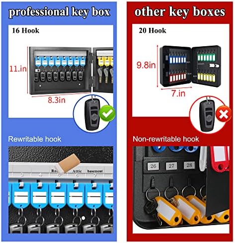 Didihere 16 Organizator ormarića za ključeve, kutija za zaključavanje ključeva, držač zaključavanja za čuvanje ključeva za Sobare,