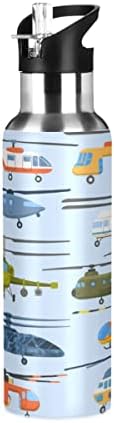Glahy helikopter zračni prijevoz Vodom za zrakoplove sa slamnim poklopcem, BPA-bez, 32 oz vode za vodu izolirani nehrđajući čelik,