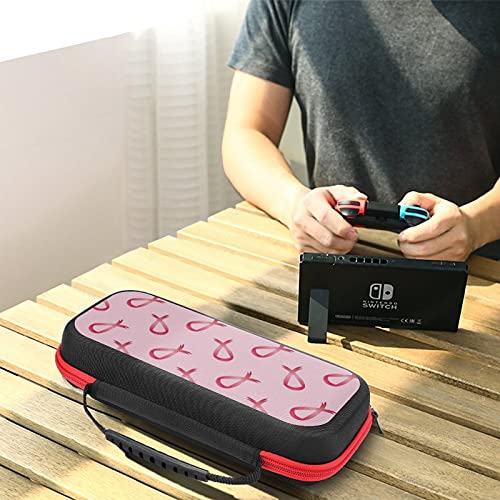 Svjesnost s rakom dojke Ružičaste trake za nošenje za Nintendo prekidač Zaštitna prijenosna tvrda školjka Torbica za putovanje