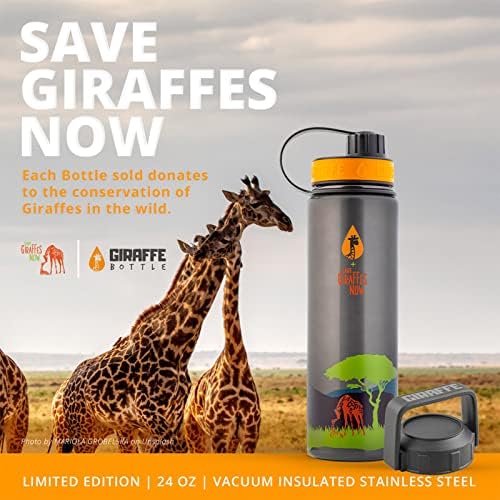 Giraffe Boca i sačuvajte žirafe sada Limited Edition Izolirana boca hidratacije od nehrđajućeg čelika