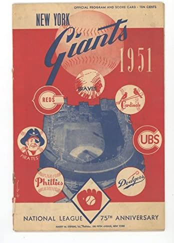1951 NY Giants vs. Brooklyn Dodgers Program nepozrenik Jackie Robinson u sastavu - MLB programi