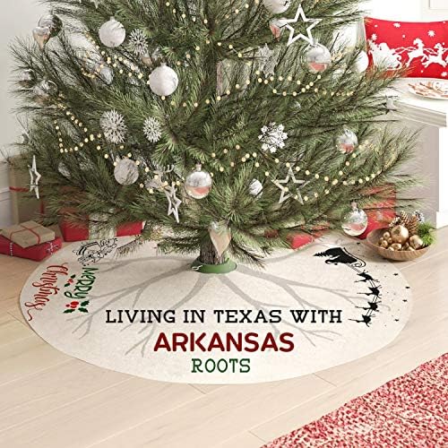 Suknja za božićne drvce 44 inča - Živjeti u Teksasu sa Arkansas korijenima - Duge božićne ukrase unutarnjeg na otvorenom, Xmas Party