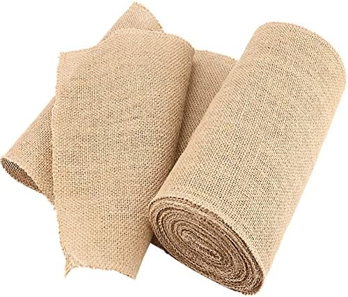 Muklei 2 Roll 12 x 787 inča JUTE Burlap trkači, prirodni burlap rola, jute rustikalni stolnjak za plovilo, ukras, ekstra dugačak smeđa