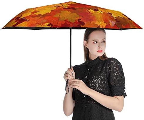 Jesenji Javorovi listovi 3 Folds putni kišobrani Anti-UV Vjetrootporni kišobrani modni Auto Otvoreni kišobran