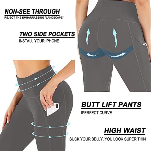 Iaoja Tummy Control Workging gamaše sa džepovima za žene - visoke struke joga hlače koje ne vidi - kroz teretane