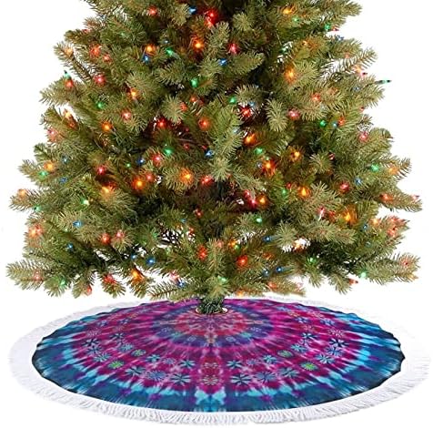Tie Dye Mandala božićna suknja Xmas Tree Mat Tassel ukrasi za ukrase Holiday Party 30/36/48 inča