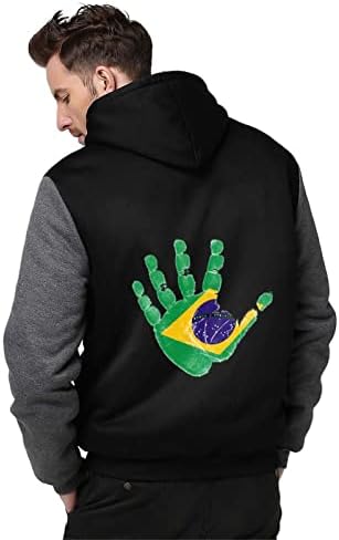 Brazilska zastava Palm Muška jakna Fleece topli zimski kaput tiskani casual vrhovi teške opreme