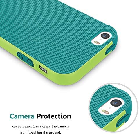 Hizansa kompatibilni iPhone SE / iPhone 5/ iPhone 5S zaštitni poklopac za telefon od tvrde plastike otporan na ogrebotine-zelena