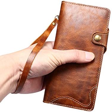 GIMENOHIG torbica od prave kože za Samsung Galaxy S23 Ultra, džepni novčanik za kartice Puna zaštita amortizera sa ručnom vezicom sa bočnim magnetom