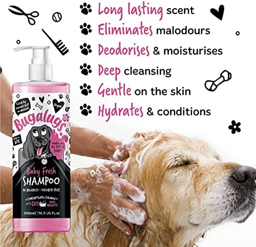 BUGALUGS Baby Fresh Dog Shampoo šampon za njegu pasa za smrdljive pse sa mirisom bebi pudera