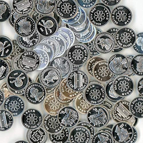 Deset Jedan Gram .999 Fine srebrne runde sa nasumičnim dizajnom u torbi za nakit