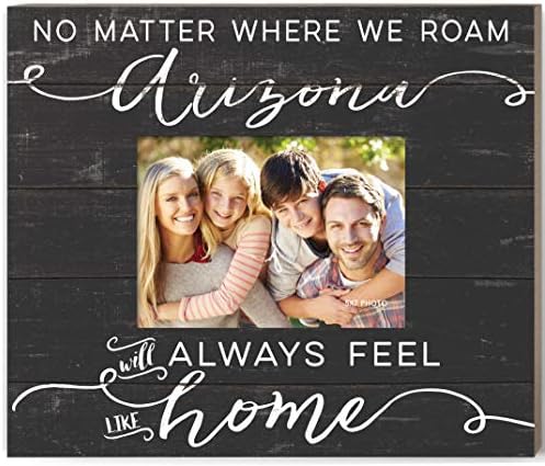 Srce za srce ošamućena letvica osjeća se kao kod kuće Arizona Photo Frame, Multicolor