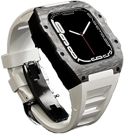 Kappde luksuzni karbonski aluper od legure na kamencu za Apple Watch 7 6 5 4 SE gumeni band DIY bezel modifikacijski komplet za iWatch 44mm 45mm
