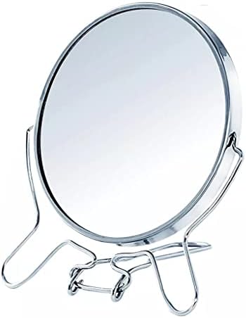 LYSLDH Round Makeup Vanity 360 stepeni rotirajuća bočna lupa okvir od nerđajućeg čelika