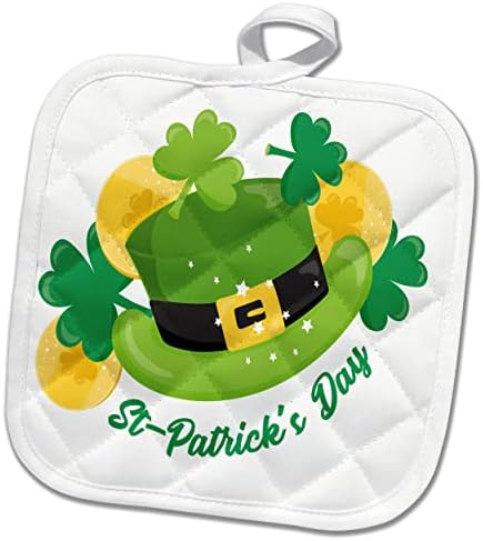 3drose St Patricks Day Irish Top Hat i Četiri klanjača listova ilustracija - Pothilders