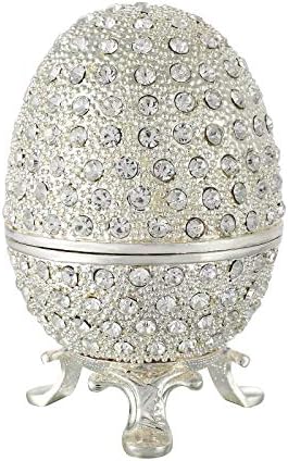 Qif Faberge Sliver Sliver Trket kutije za nakit sa šarkama Jedinstveni poklon za kućni dekor