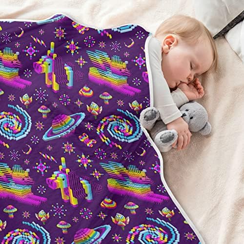 Swaddle pokrivačica Galaxy pamučna pokrivačica za dojenčad, primanje pokrivača, lagana mekana prekrivačica za krevetić, kolica, raketa,