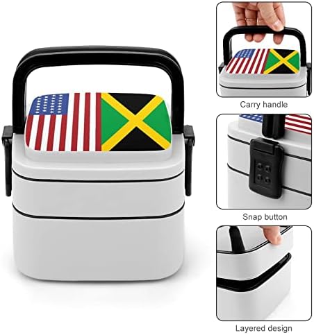 USA Fiag Jamaička zastava smiješno sve u jednoj bento kutiji za ručak sa kašikom za putnički posao izletišta