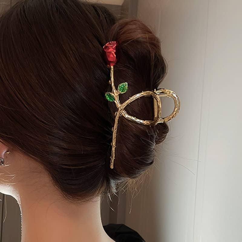 Xwwdp rose Flower hair Clips za žene korejski back Head Grab Clip Hair Claws Decorate hair Accessories