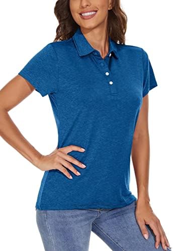Biylaclesen ženske polo majice suhe fit performanse Golf polo majice kratki rukav 4-gumb atletski sportski košulje brzo suho
