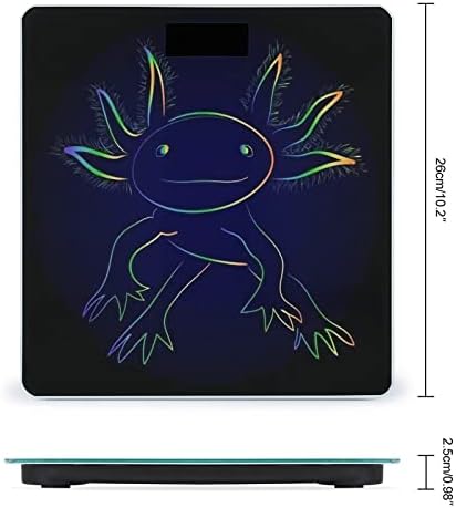 Stilizirana Rainbow Axolotl vaga za težinu Pametna digitalna vaga za kupatilo za kućnu spavaću sobu