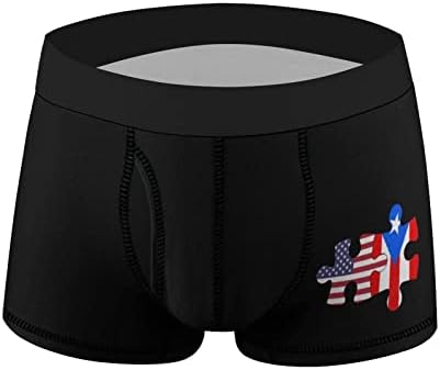 Američki i Portoriko Zastava Puzzle muški prozračni donji veš bokser gaćice elastični kovčezi meke gaćice