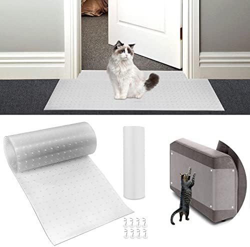 8.2 Ft Cat Carpet Protector za vrata-Heavy Duty DIY non slip Carpet Scratch Stopper za kućne ljubimce sa 6 kom Anti Cat Scratch Protector Furniture, Couch Protector & amp; Cat Scratch odvraćanje traka za mačke