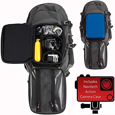 Navitech akcijski ruksak i plavi slučaj za pohranu s integriranim remenom prsa - kompatibilan sa SJCAM SJ8 akcijskom kamerom