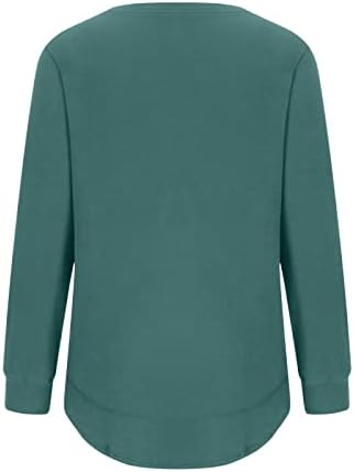 Mrgiinri Womens 2023 košulje Dressy Casual dugih rukava Crewneck Duks Osnovni kruni labavi fit pulover vrhove