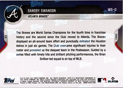 2021 FAPPS sada Greška na Svjetskoj seriji # WS-11 Dansby Swanson Atlanta Braves MLB bejzbol trgovačka kartica