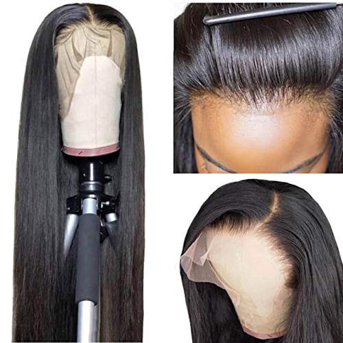 30inch duge prozirne čipkaste prednje perike ljudska kosa prethodno iščupana s dječjom kosom ljepljive čipkaste perike brazilske perike za ljudsku kosu za crne žene ravne