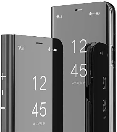 Asdsinfor kompatibilan sa Xiaomi Mi 12 / mi 12x Case Slim stilski luksuzna Šminka ogledalo Multi-funkcija Flip sa postoljem slučaj Kompatibilan sa Xiaomi Mi 12 ogledalo PU Black QH