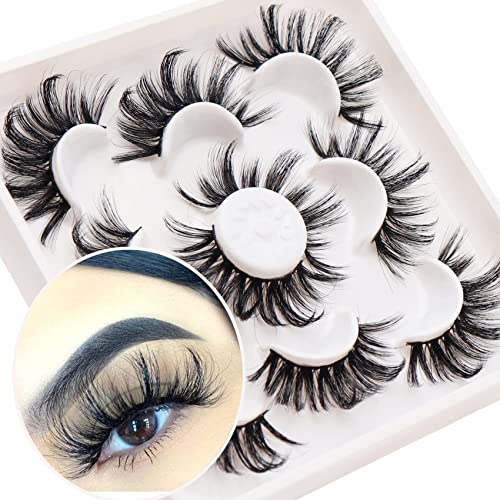 Fyonas Lashes Fluffy Faux Mink Lashes 2 Styles Dramatic Look Eye Lashes Sets Pack