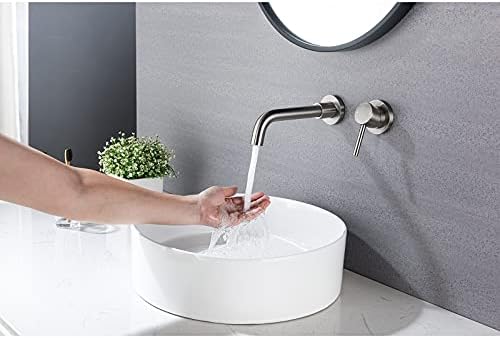Anpean mesingana zidna montaža za kupatilo brušeni nikl, jednoj ručici zidni montirani u kupaonici Slavina za sudopere sa grubim ventilom