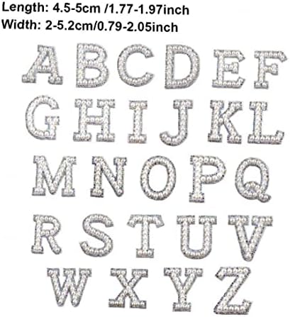 Haowul Exquisite Pearl Glasovna slova Applique 26 kom. Gristano željezo na slova Abeceda šivati ​​zakrpe za odjeću