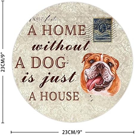 Dom bez psa nalazi se samo kuća kružnog smiješan metalni pas za pse za kućne ljubimce Vrata Vintage Metal Art Pet Dog Ziljenje viseće