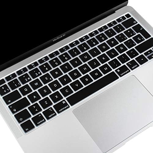 Batianda španski ESP ultratanki vodootporni silikonski poklopac tastature za novi MacBook Air 13 inch 2019 2018 sa dodirnim ID modelom:A1932