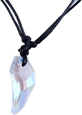 Lovealoe Obsidian Clear Crestal Kristal Pendulum ogrlica istaknuta konusna reiki chakra ogrlice za kamen privjesak, sedam boja