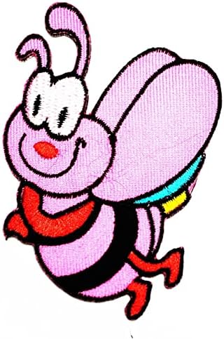 Kleenplus 3kom. Pink Bee životinje slatka crtana deca pegla na zakrpama pčelinji modni stil vezeni motiv Applique dekoracija amblem Costume Arts Sewing Repair