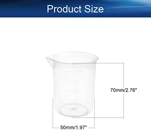 Bettomshin 2pcs 50ml / 100ml miješalice za miješanje smole, PP plastične čaše za mjerenje tekućine, višenamjenske šalice miješanja